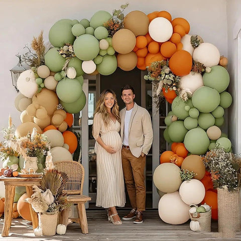 Pinbra baby shower gender reveal decor enhances photos and ambiance.