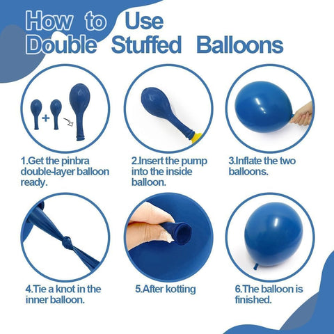 Pinbra double-stuffed white balloons add clean contrast.