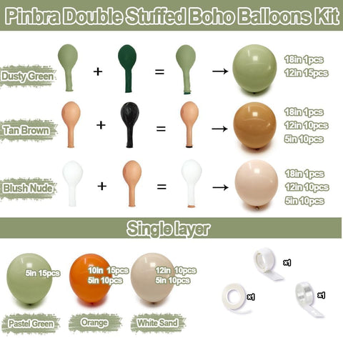 Pinbra nude blush white-sand balloons provide versatile tones for events.