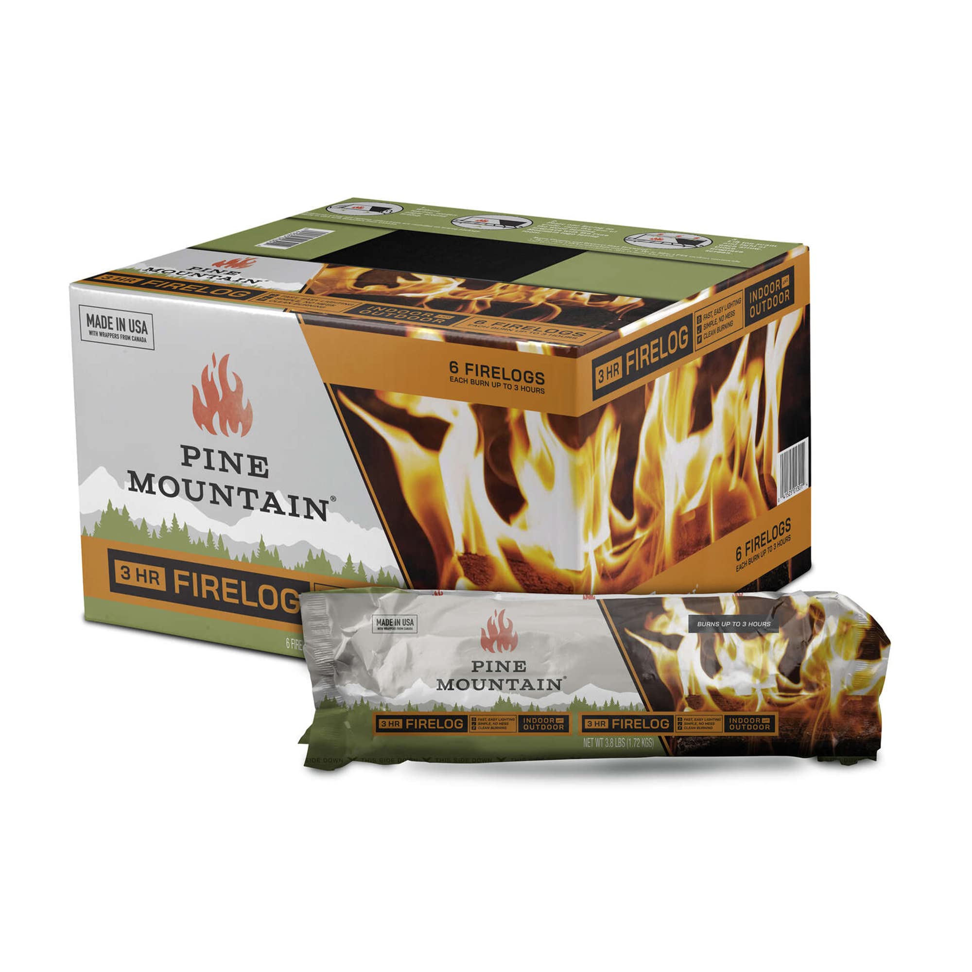 Pine Mountain Classic Firelog 6-pack ready for quick, cozy fires.