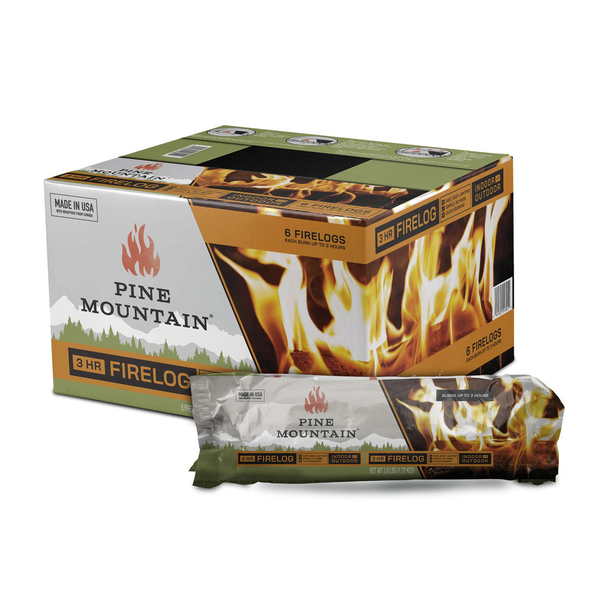 Pine Mountain Classic Firelog 6-pack ready for quick, cozy fires.
