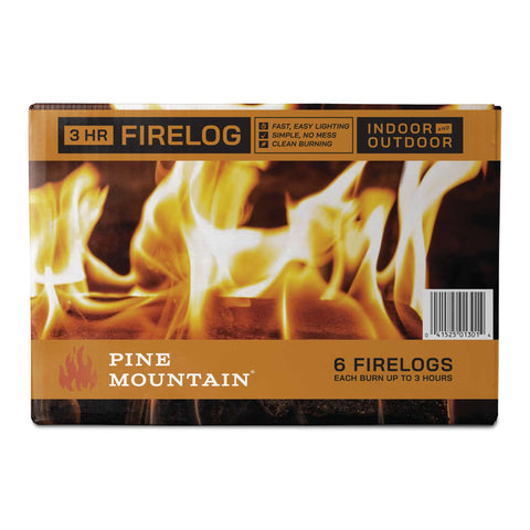 Pine Mountain Firelog clean burn with less ash and easier cleanup.
