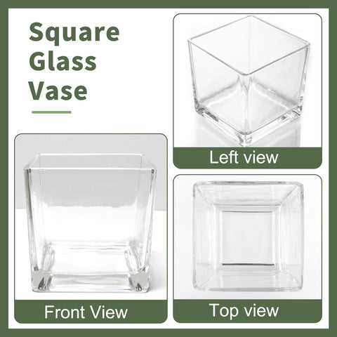 PINIWON square vase base emphasizes sturdiness for weightier bouquets.