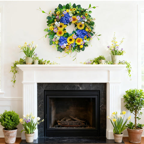 Pinkpuii handmade silk flower wreath with durable, vibrant color