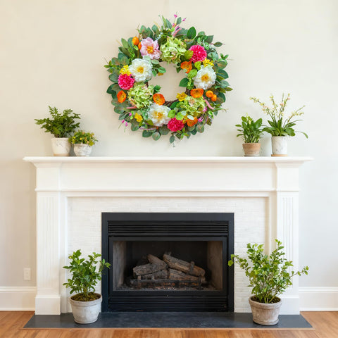 Pinkpuii wreath suitable for indoor or outdoor display