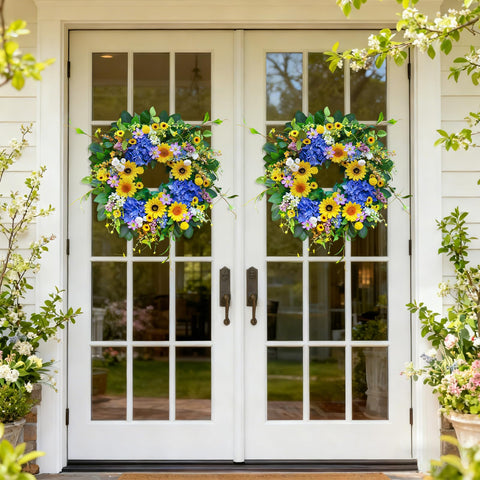 Pinkpuii outdoor-indoor wreath ideal for porch, wall, or window display