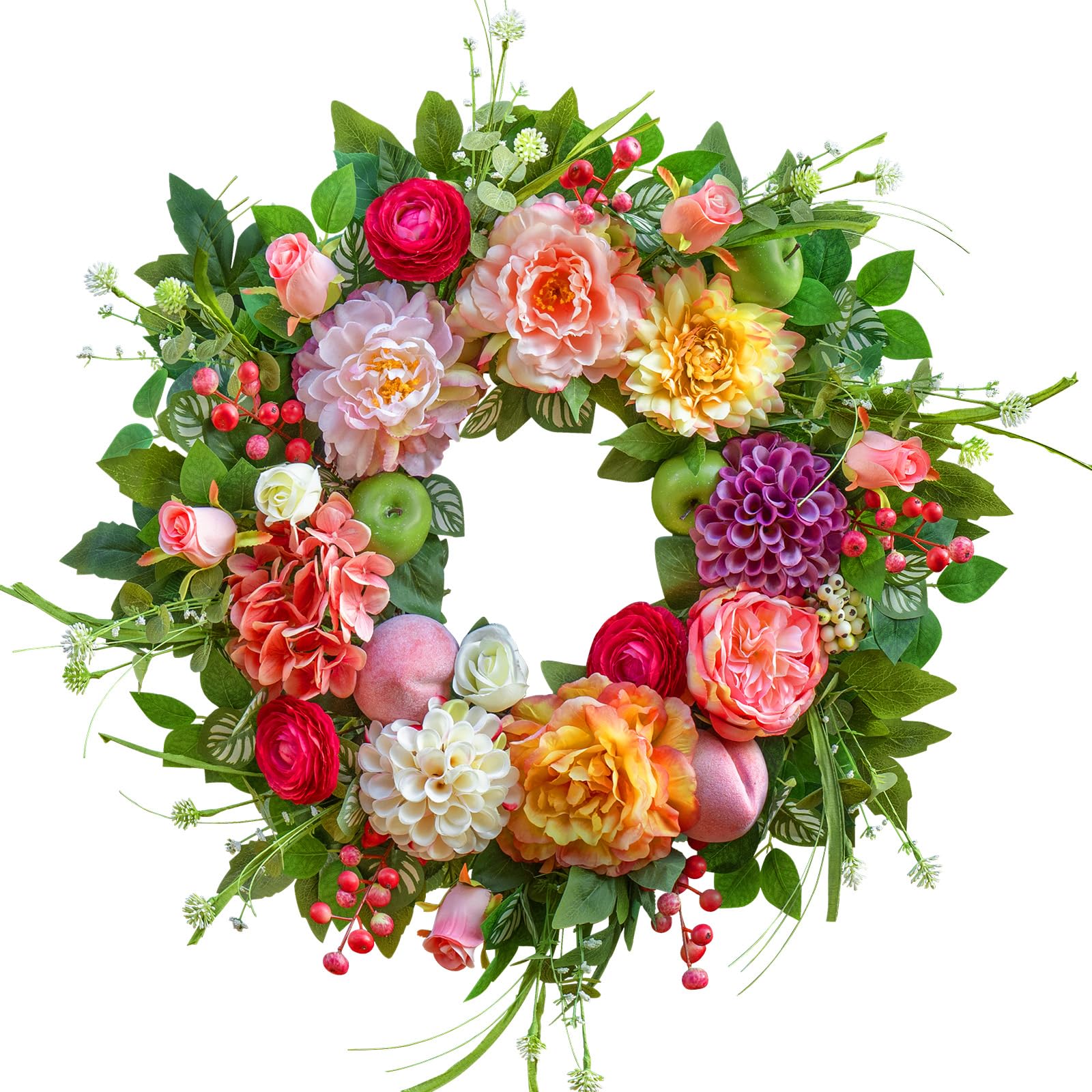 Pinkpuii Spring Wreath displayed on mantel to elevate home styling