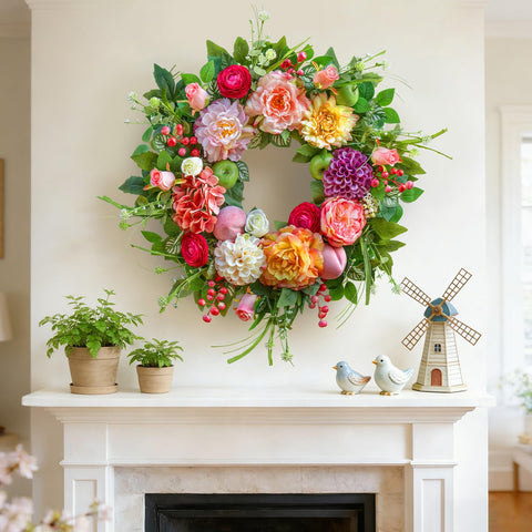 Pinkpuii Spring Wreath outdoor-ready materials for durable year-round display