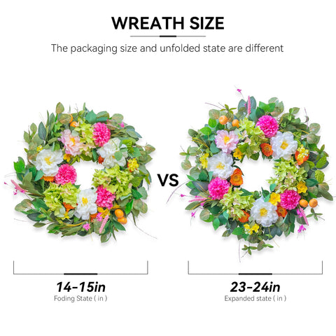 Pinkpuii wreath serves as a wedding or garden party decor focal point