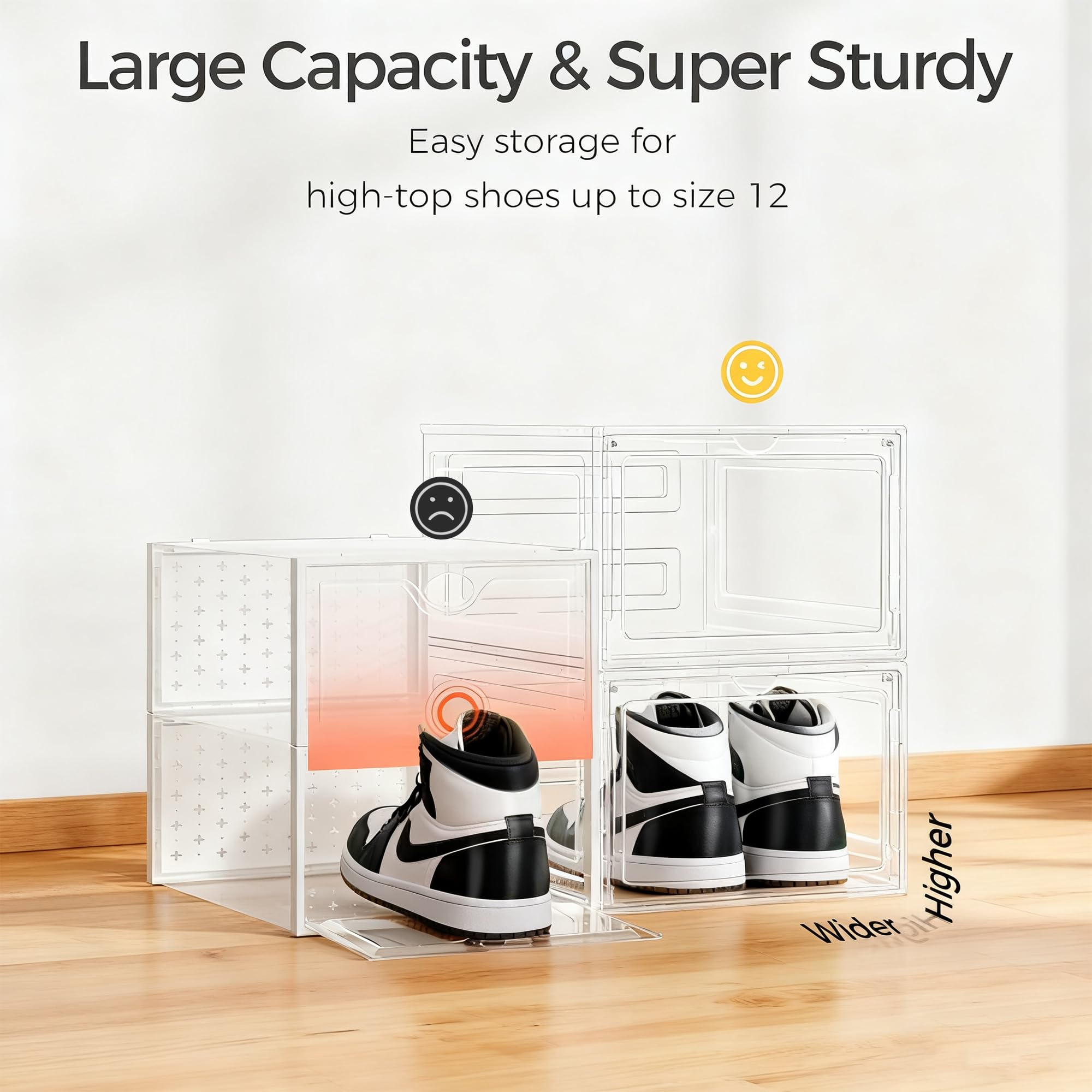 Pinkpum box open door emphasizes easy access to daily-worn sneakers.