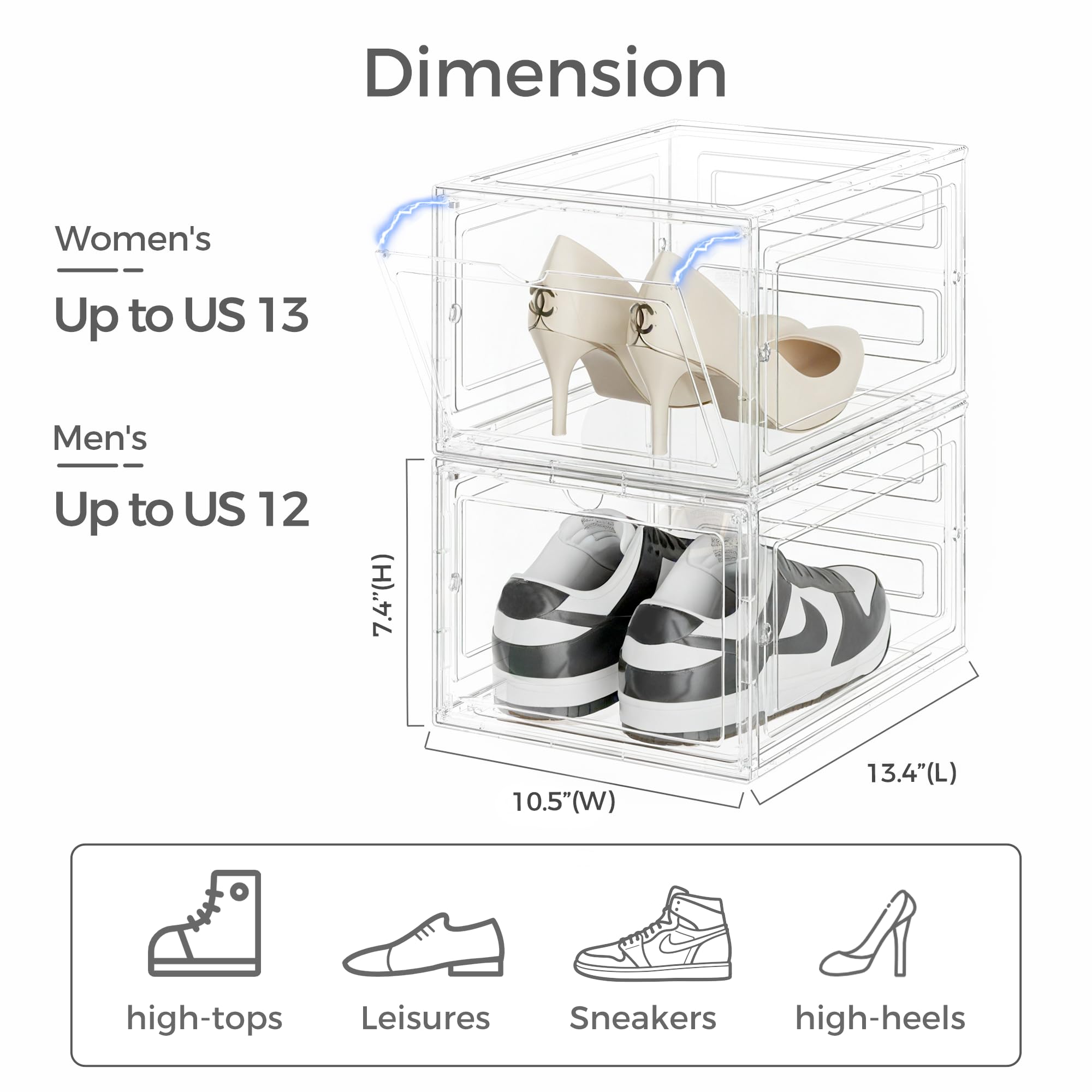 Pinkpum box side view highlights slim footprint for compact closet organization.