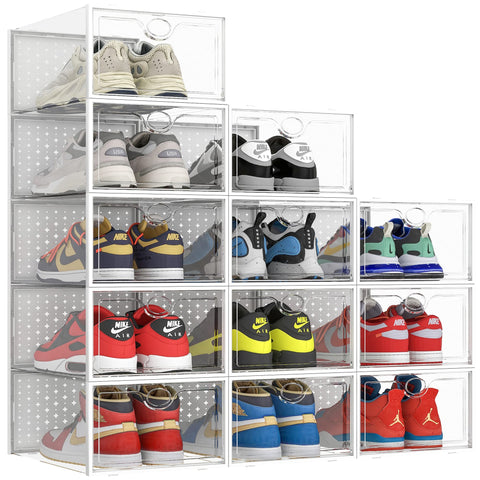 Pinkpum XXL shoe box front view shows size 14 sneakers for quick access.