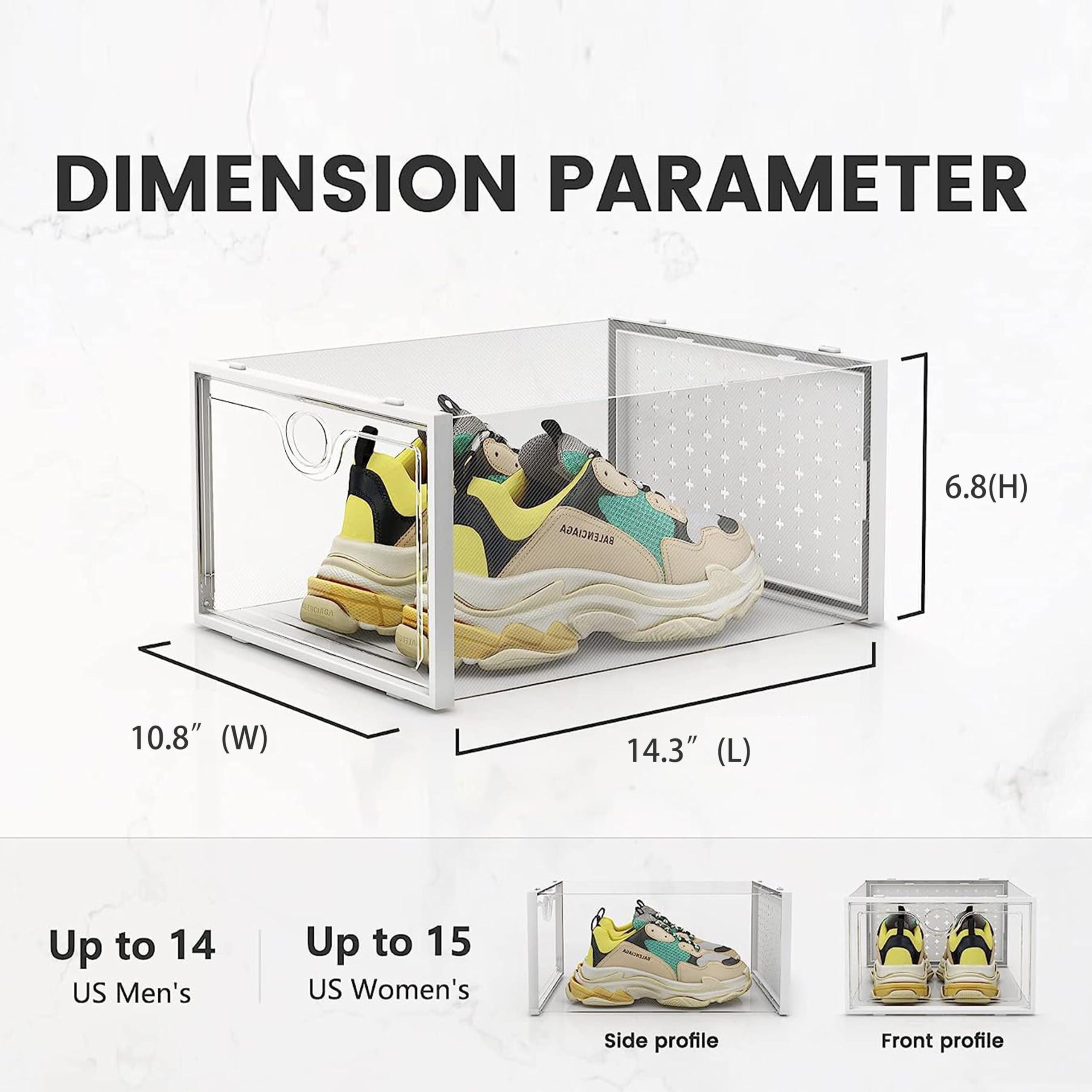 Pinkpum XXL shoe box stackable layout demonstrates space-saving organization in tight spaces.
