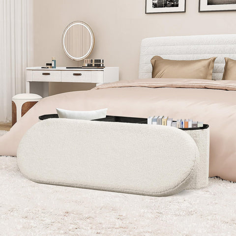 PINPLUS Velvet tufted bench close-up shows plush fabric and craftsmanship