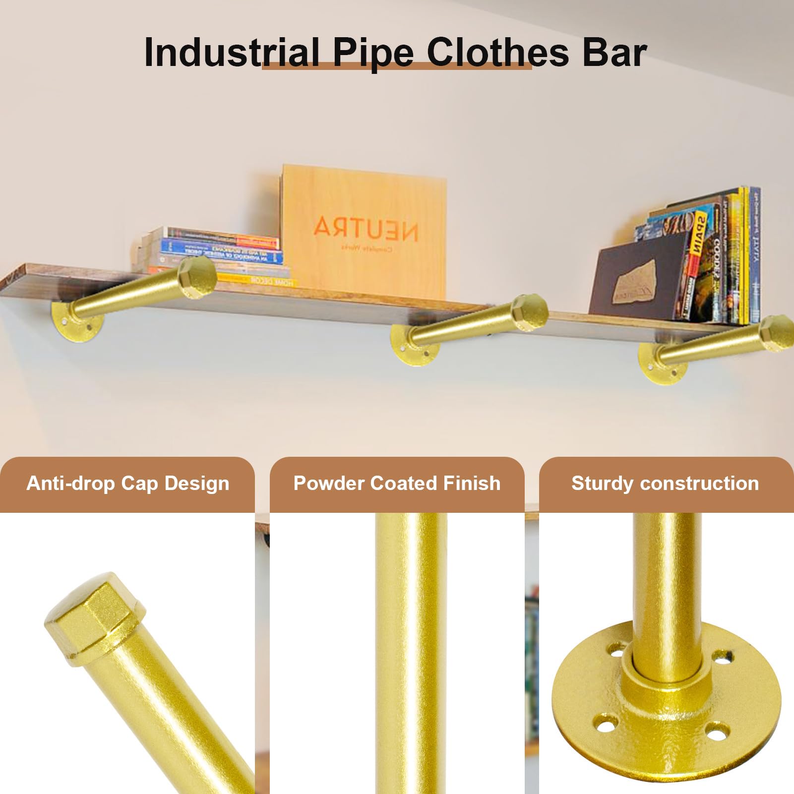Pintuson laundry-room clothes display rack keeps shirts organized and easy to access.