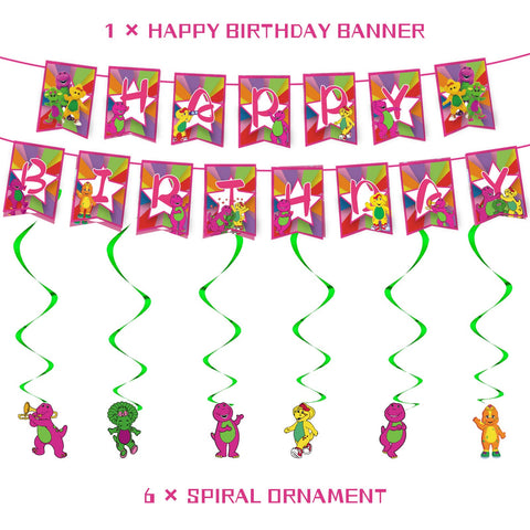 PINUO Barney hanging swirls add dynamic motion for memorable party photos