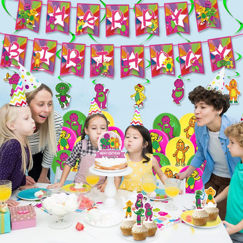 PINUO Barney latex balloons offer sturdy, vibrant decor for a cheerful room
