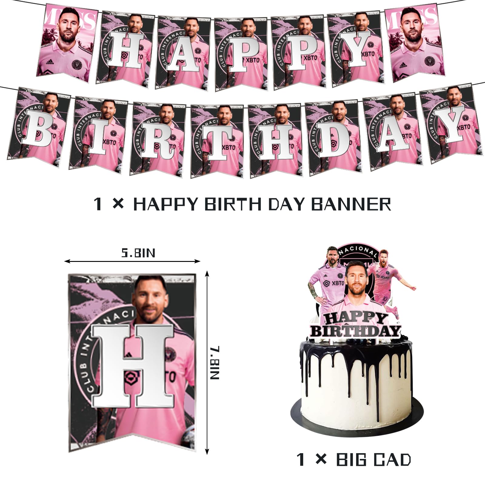 PINUO Soccer Star Cake Topper: focal decoration for the birthday cake