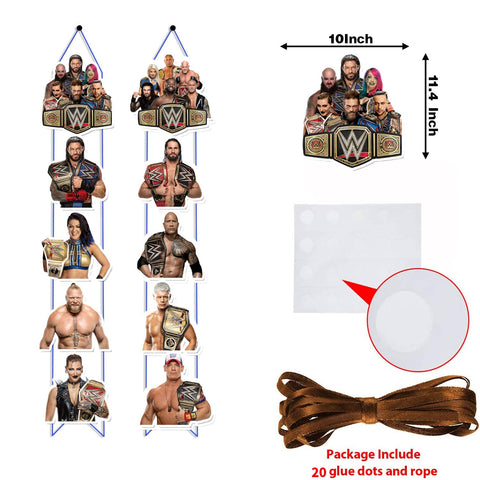 PINUO wrestling banner close-up of colorful characters for festive decor.