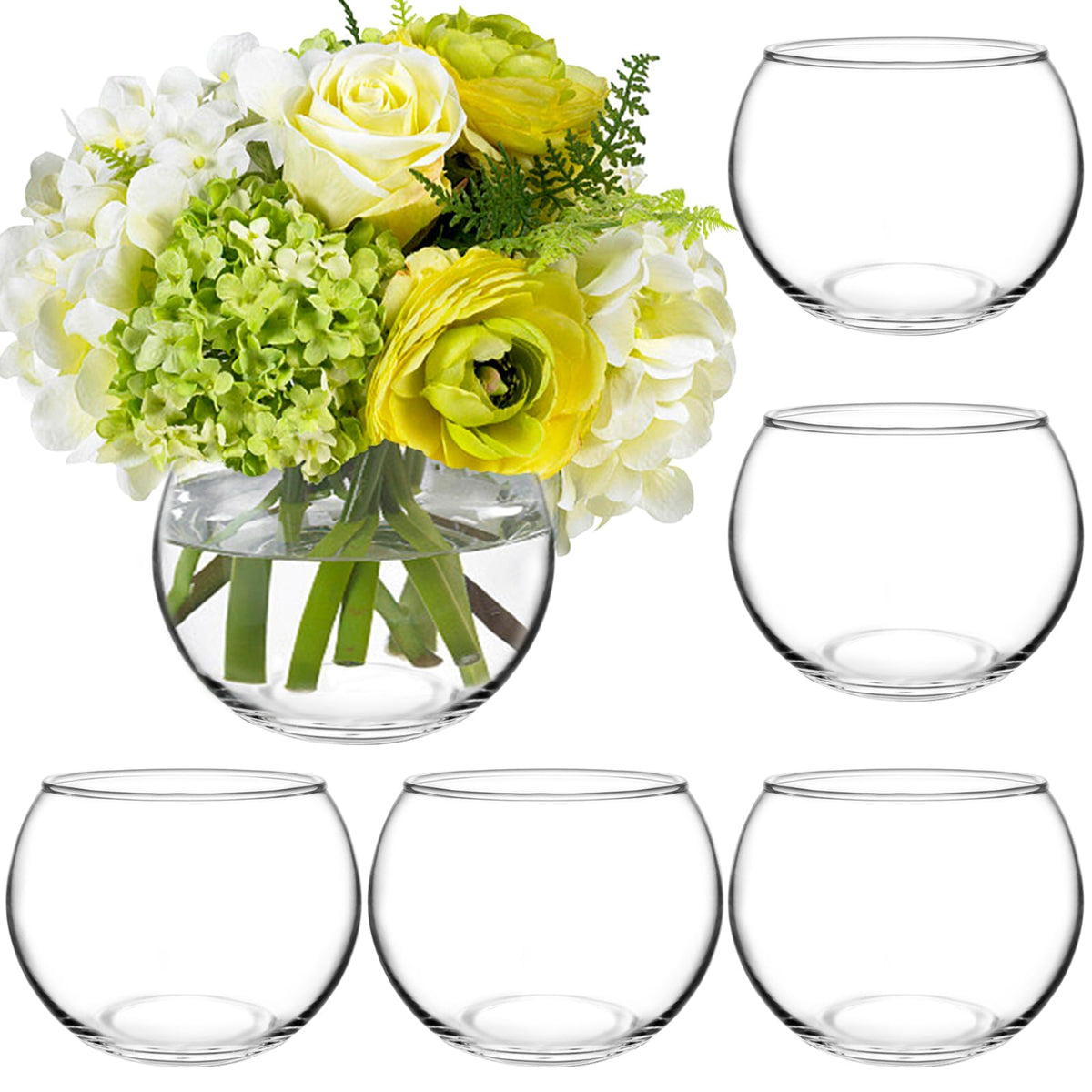PINIWON 6-pack bubble bowl vases showcased as versatile table centerpieces