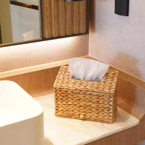 PINXIURY office desk cover keeps tissues accessible with style
