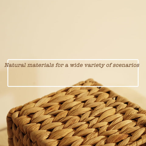 PINXIURY Water Hyacinth tissue box cover shows woven texture and warmth