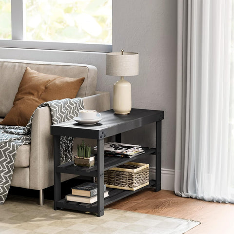 Pipishell Bamboo Shoe Rack Bench highlights natural bamboo panels for eco-friendly style and lasting resilience.