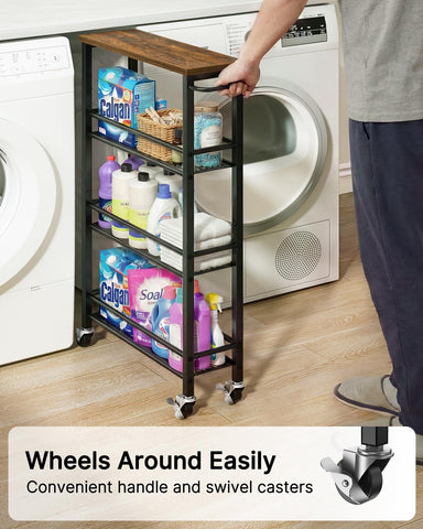 Pipishell bathroom and laundry cart supports toiletries and cleaning supplies with airflow mesh.