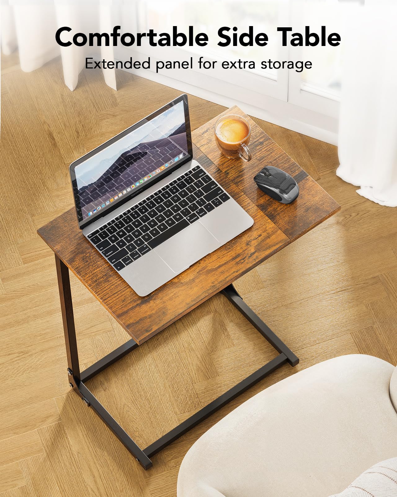 Pipishell C-Shaped table ideal for living room or bedroom setups