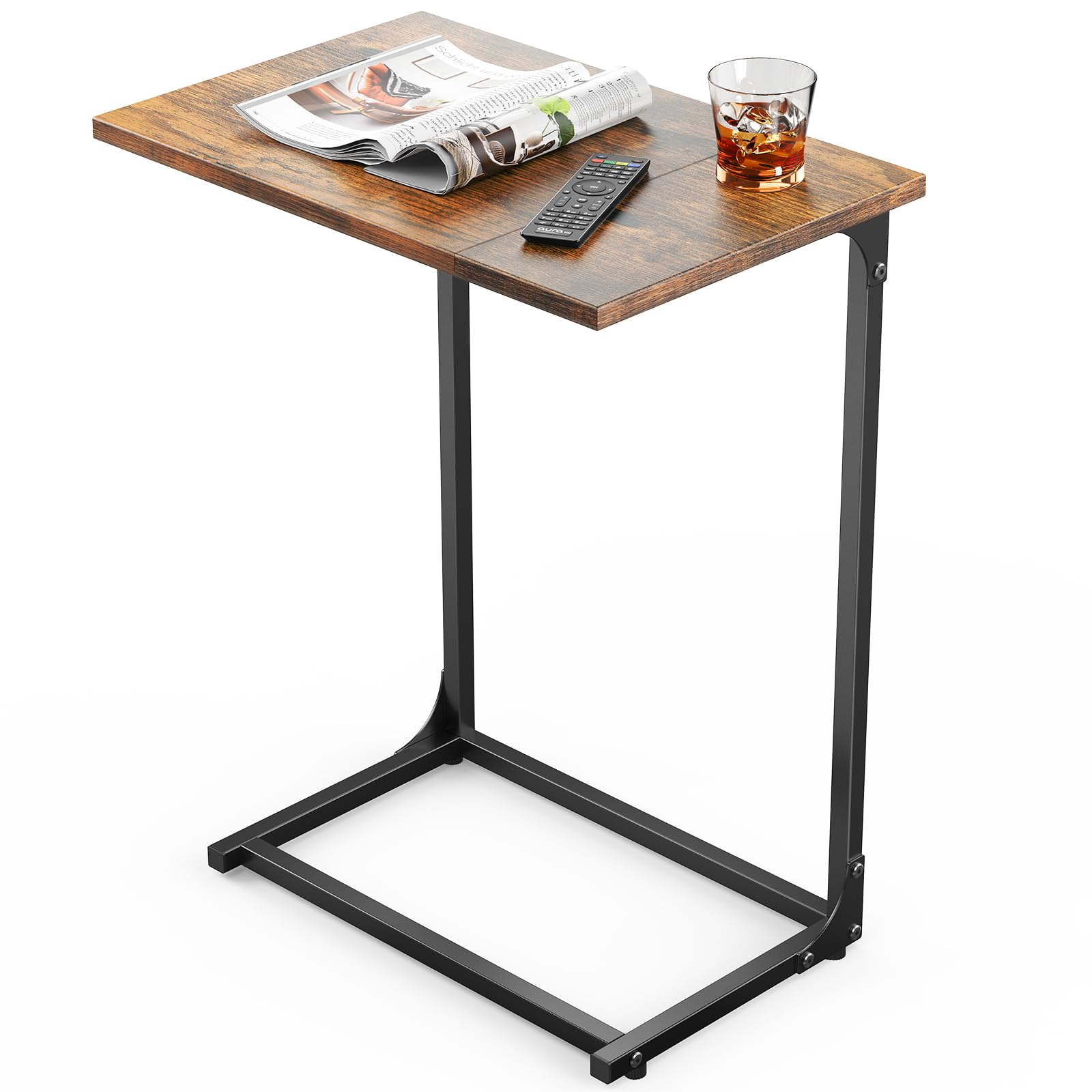 Pipishell C-Shaped Side Table dual-panel top for extra workspace