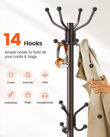 Pipishell coat rack close-up of smooth ball-end hooks protecting fabrics.