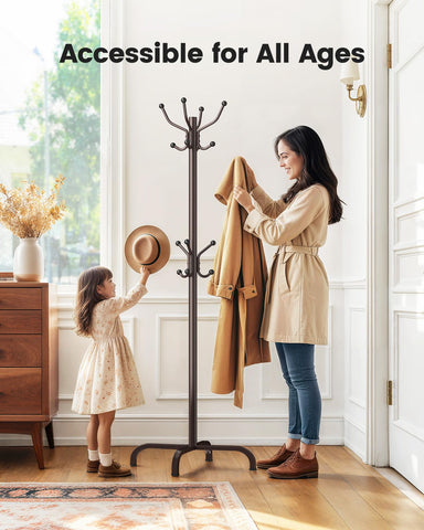 Pipishell coat rack base and four-pole design built for stability.