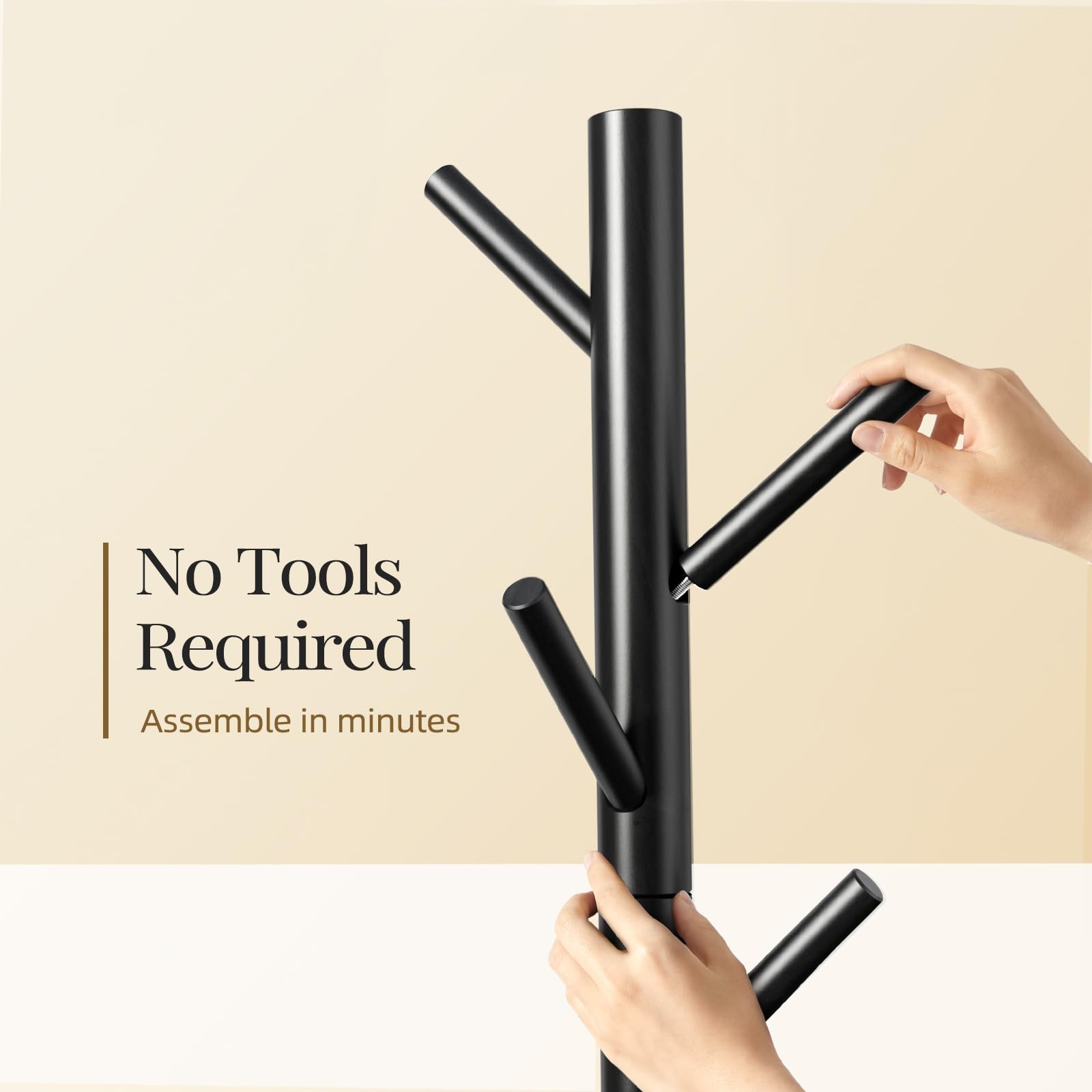 Pipishell coat stand detailed finish prevents snagging on fabrics.