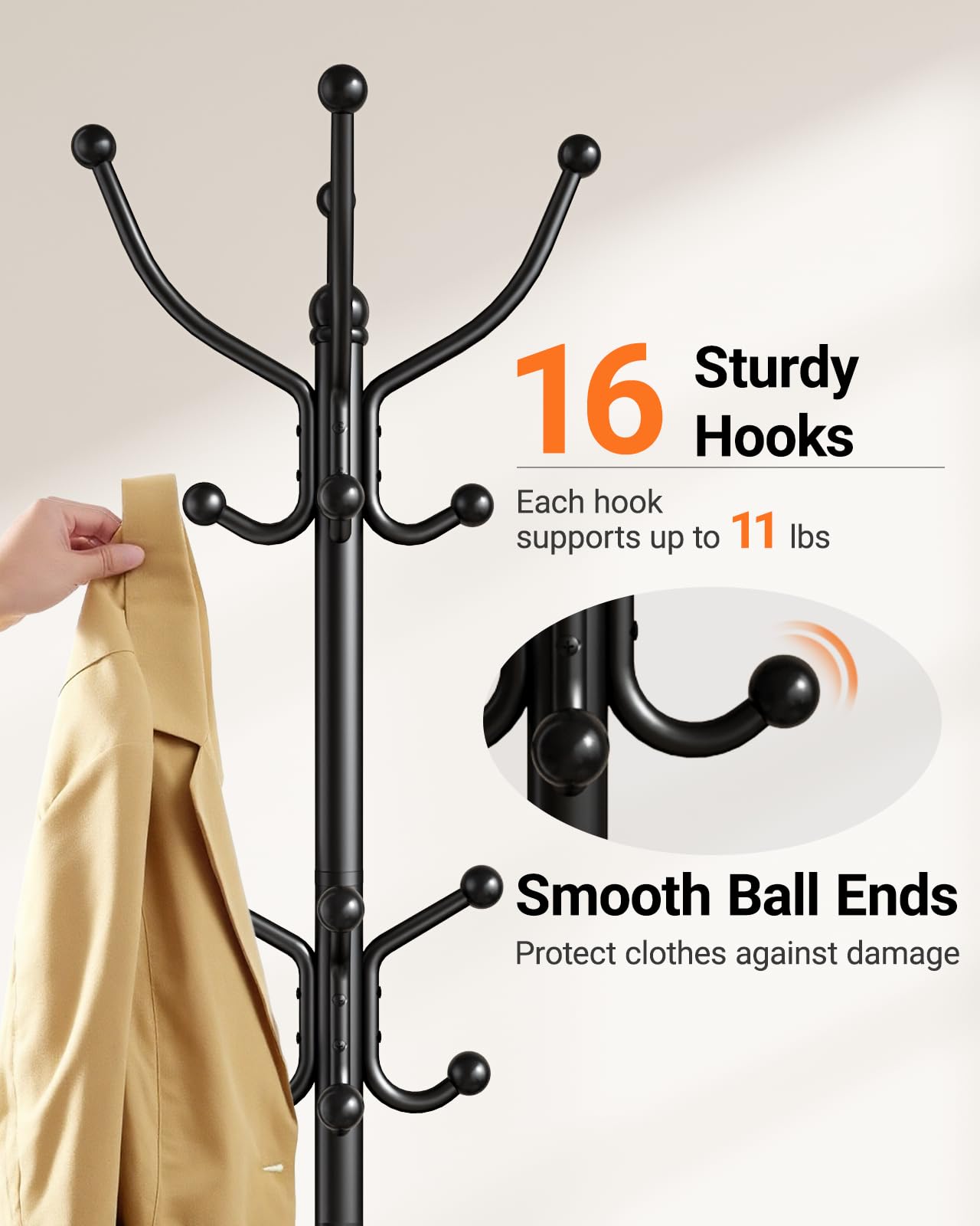 Pipishell quick-install coat rack ships with labeled hardware for easy setup