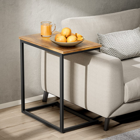 Pipishell end table slides under the sofa for space saving beside the couch