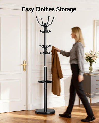 Pipishell freestanding coat rack placed in an entryway corner for quick access