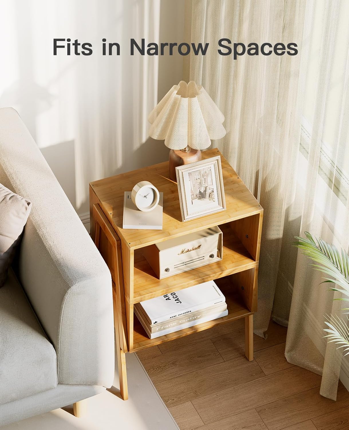 Pipishell bamboo finish nightstands add natural warmth to any room