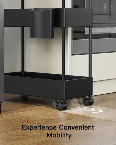 Pipishell slim storage cart occupying minimal floor space