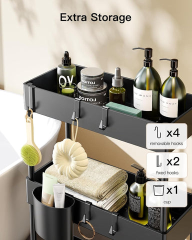 Pipishell cart beneath the sink, showing space saving mobility