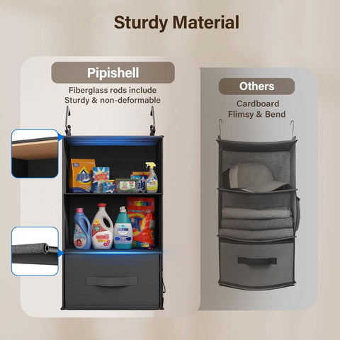 Pipishell sturdy core support boards reinforce shelf stability for daily use.