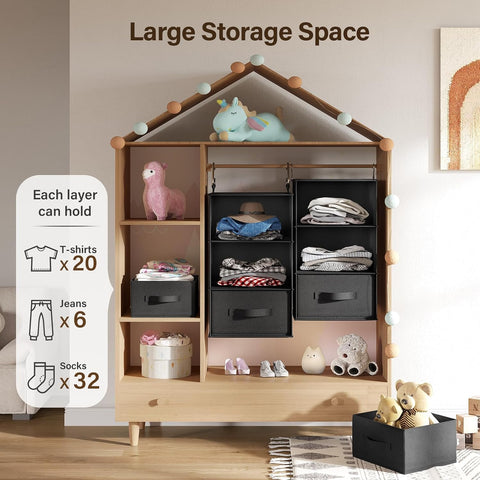 Pipishell vertical closet storage frees floor space in compact rooms.
