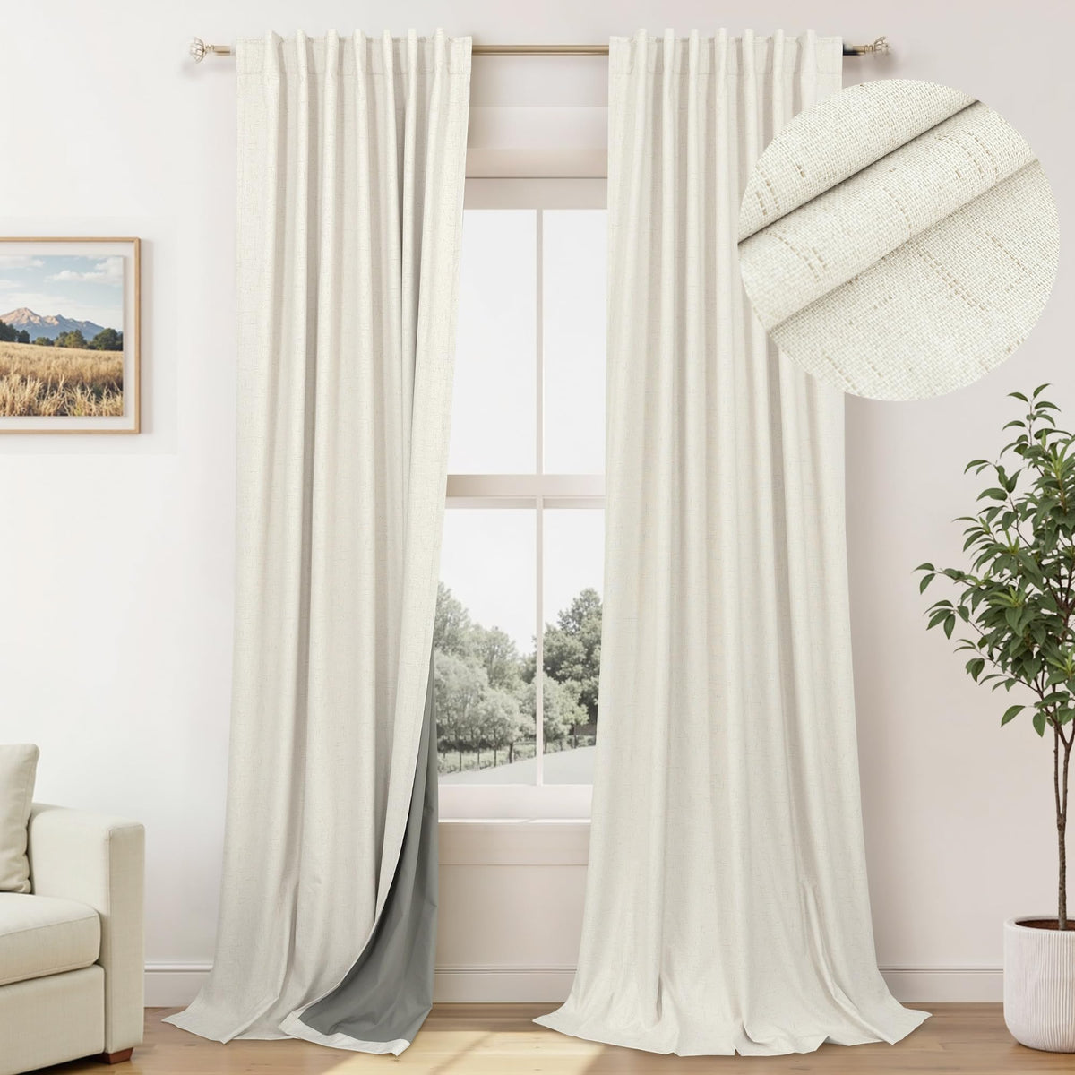 Pitalk 100% blackout curtains in 84-inch panels blocking light for deeper sleep and privacy.