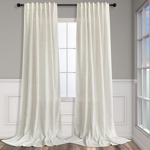 Pitalk cream curtains with back-tab for living room privacy and soft light.