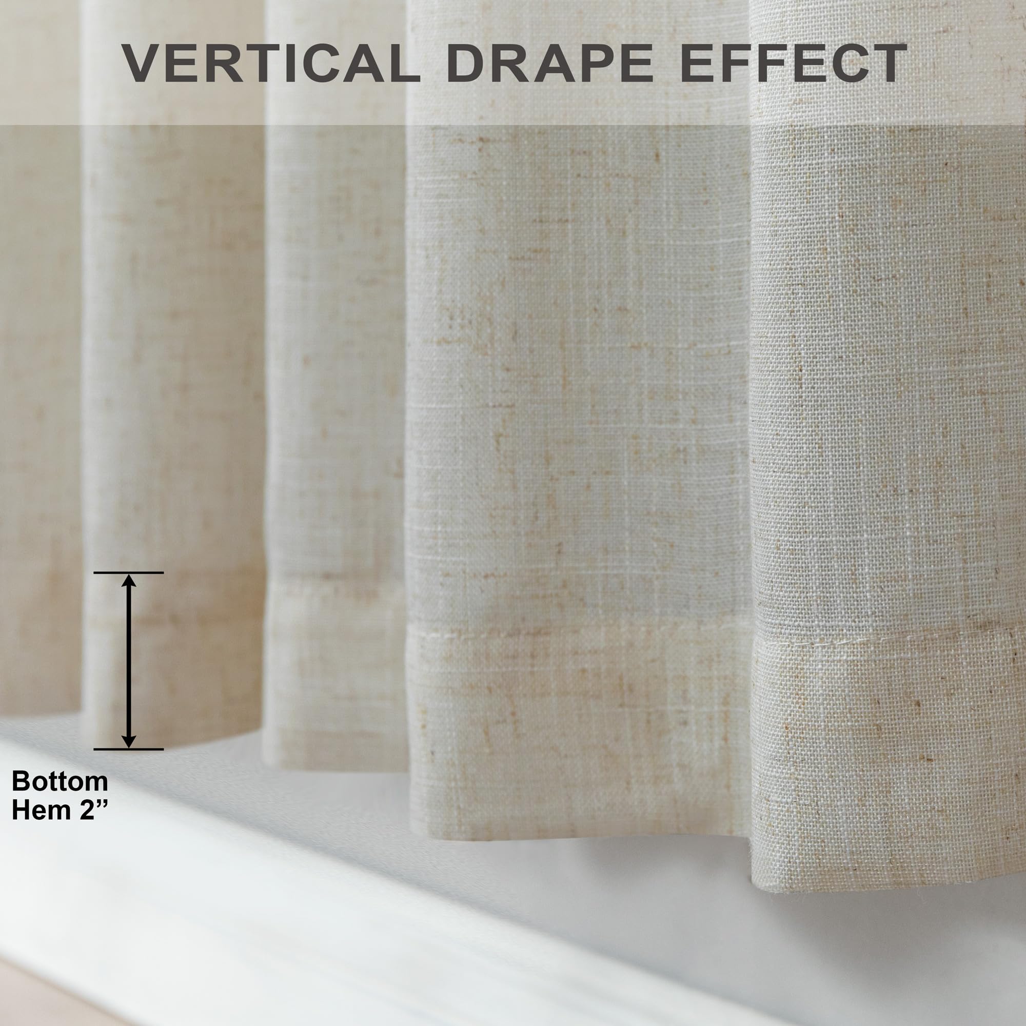 Pitalk flax linen curtains open weave airy fabric demonstrates breathability