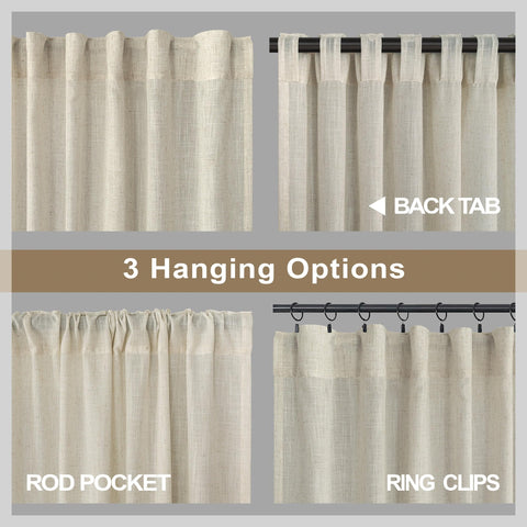 Pitalk flax linen curtains 3 inch rod pocket hanging detail for classic look