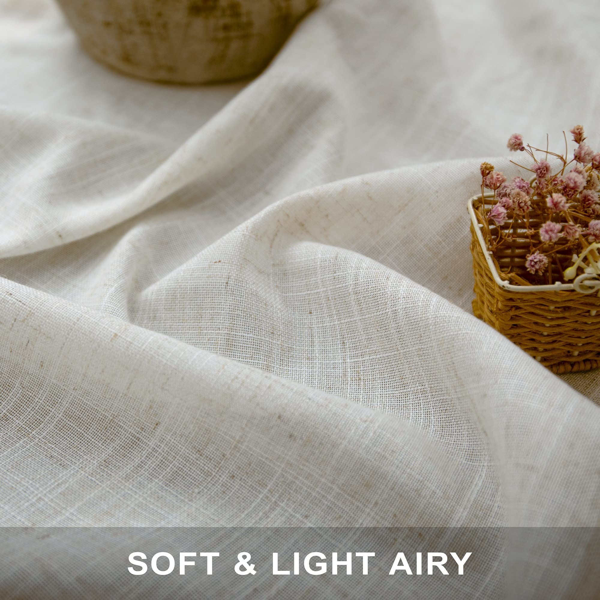 Pitalk light-filtering semi-sheer fabric in linen blend