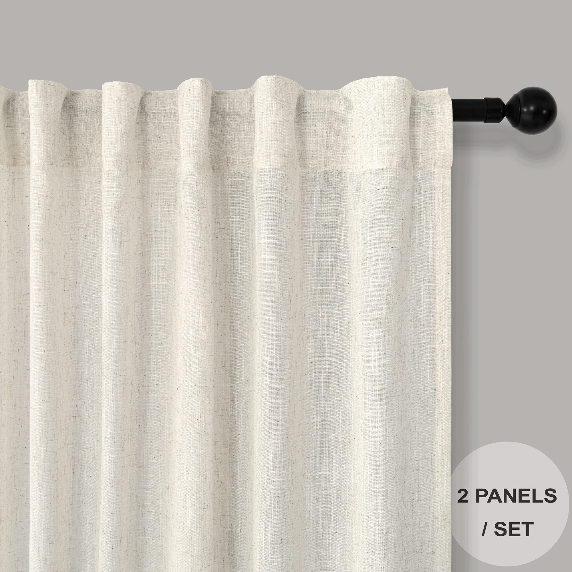 Pitalk linen curtains with rod pocket for a classic look