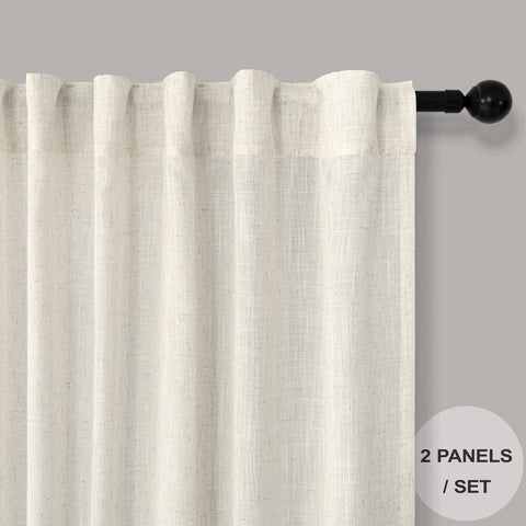 Pitalk linen curtains with rod pocket for a classic look