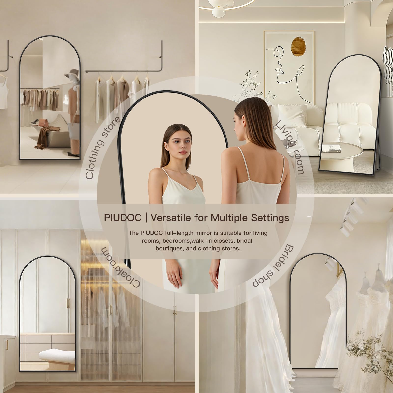 PIUDOC gift-ready full-length mirror for thoughtful housewarming or birthday.