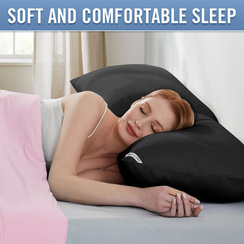 Piwaal bed pillow king 4-pack fill detail showing microfiber plushness
